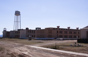 The exterior of the prison, where some inmates escaped the violence of the riot.