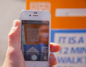 QR Codes that assist in directions. Photo by Cliff Shapiro