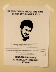 Posters like this one where placed all around the campus at SFUAD. Photo: Bego Aznar