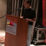 Brandon Brown reads at the SWA/CW Returning Student Reading. Photo by Susanne Miller.