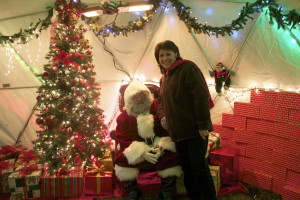 Visitor to Santa Fe Botanical Gardens Jeanette Martinez poses with Santa