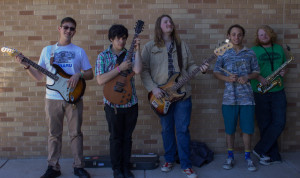 Massively Parallel band members left to right: Nicholas Hudson, Nicholas Quintero, Spencer Vandevier, Anthony Hester, and Max Callahan.