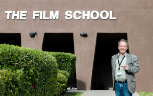 Liam Lockhart Standing outside of the Film School. Photo by Forrest Soper. 