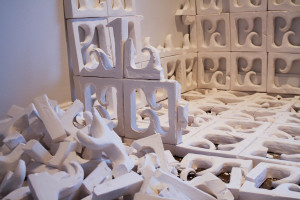 Plaster sculpture by Hannah Gardner, "Breakout". Photo by Whitney Wernick