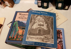 Books for the library the women use for research. Photo by Cris Galvez.