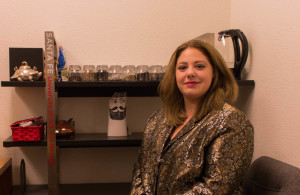 Student Life Operations Manager Heather "Maz" Mazorow has a list of responsibilities at Santa Fe University of Art and Design, some of which include managing the mail room, parking permits, and running Necessities. Photo by Yoana Medrano.