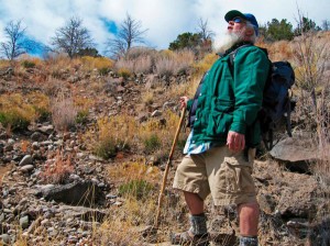 Roy Michael "MicroMike" Moore, hiking in Santa Fe. 