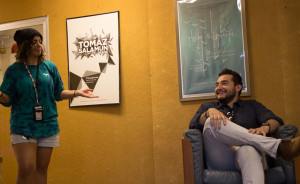Ronnie Garcia and Rufino Medrano lead an Alexis Collective meeting. Photo by Chantelle Mitchell