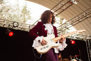 Michael Feldman plays guitar for Potato Juice. Photo by Joseph Gordon.