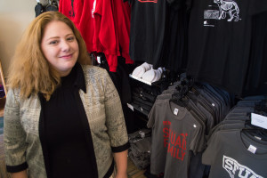 Heather "Maz" Mazorow, student life operations manager, facilitates all of the happenings at the on-campus Necessities store and aims to make the store a convenient resource for all students. Photo by Jennifer Rapinchuk