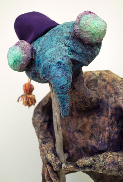 A mixed-media sculpture by Iman Chudnoff hangs over the mysterious title “Unknown”
