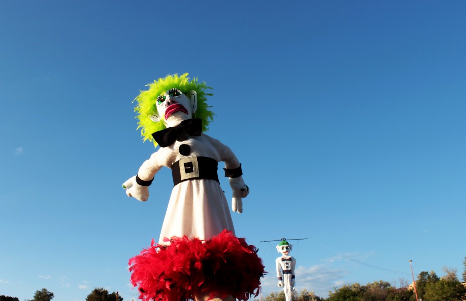 Each year the hair color of Zozobra changes. This year’s color was green.  