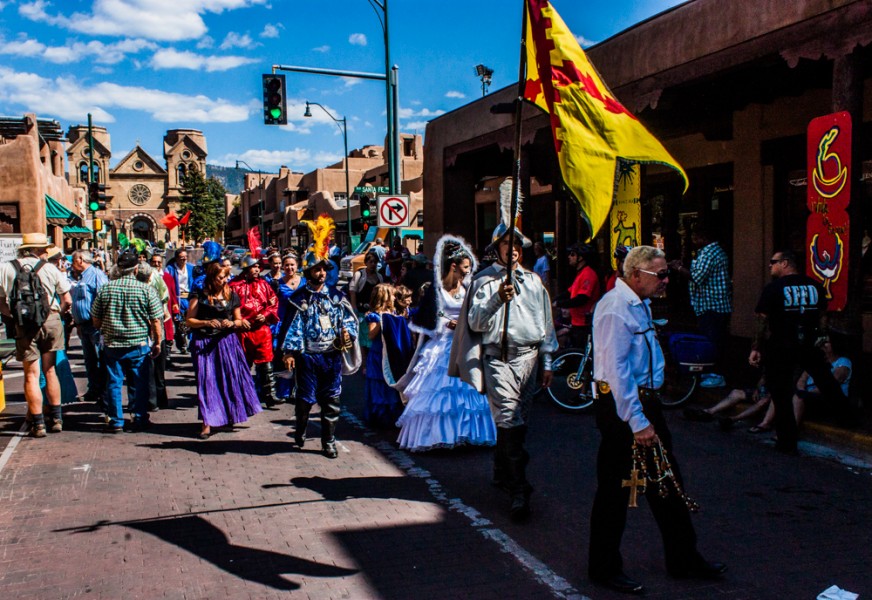 A traditional march around the plaza. Photo by Chris Stahelin