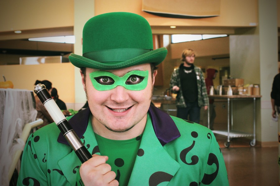 Chad Evett dressed up as The Riddler.