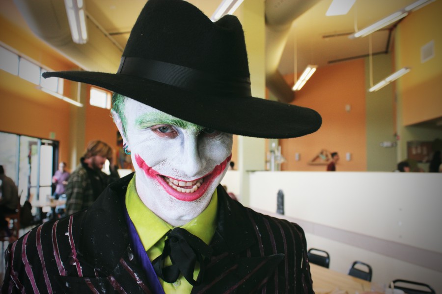 Andrew Stahelin dressed up as Batman’s supervillain The Jocker.