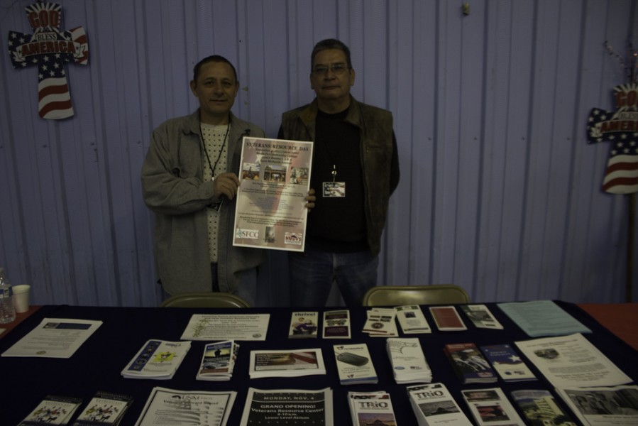 Phillip Chadez, on the left, organizer of Veteran Stand Down. Photo by Amanda Tyler