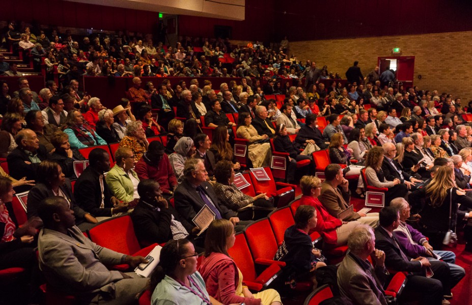 Santa Fe’s Mayoral inauguration drew a large crowd of supporters Monday night in the Greer Garson Theatre. Photo by Luke Montavon 