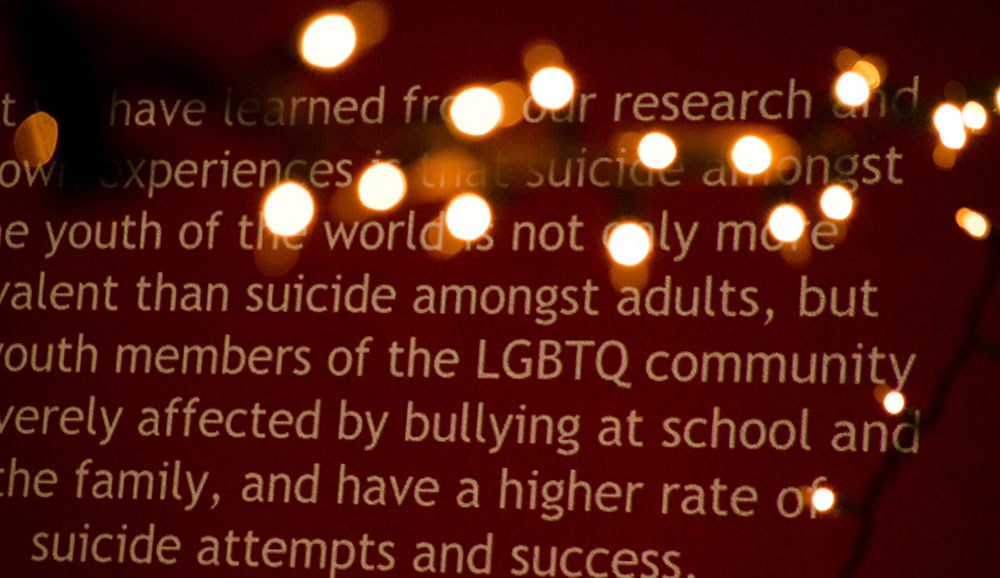 Remembrance of the people who have experienced bullying because of their sexual orientation. Photo by: Rose Abella