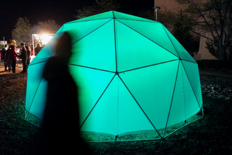 “DomeFest Dome” by SFUAD in the OVF media class. Photo by Luke Montavon 