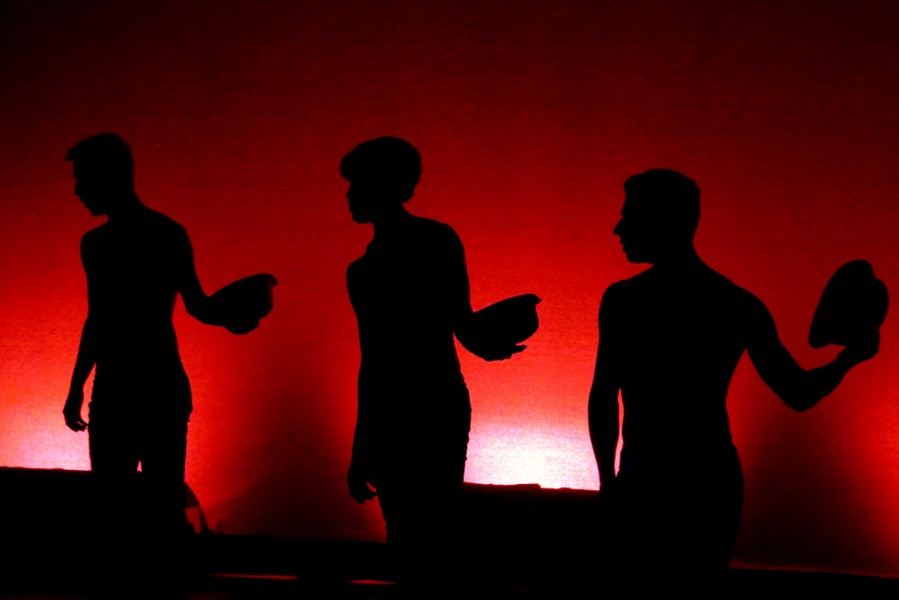 Men in “Friction”, choreographed by Maria Weckesser, featuring music by Tech N9ne. Photo by Luke Montavon 