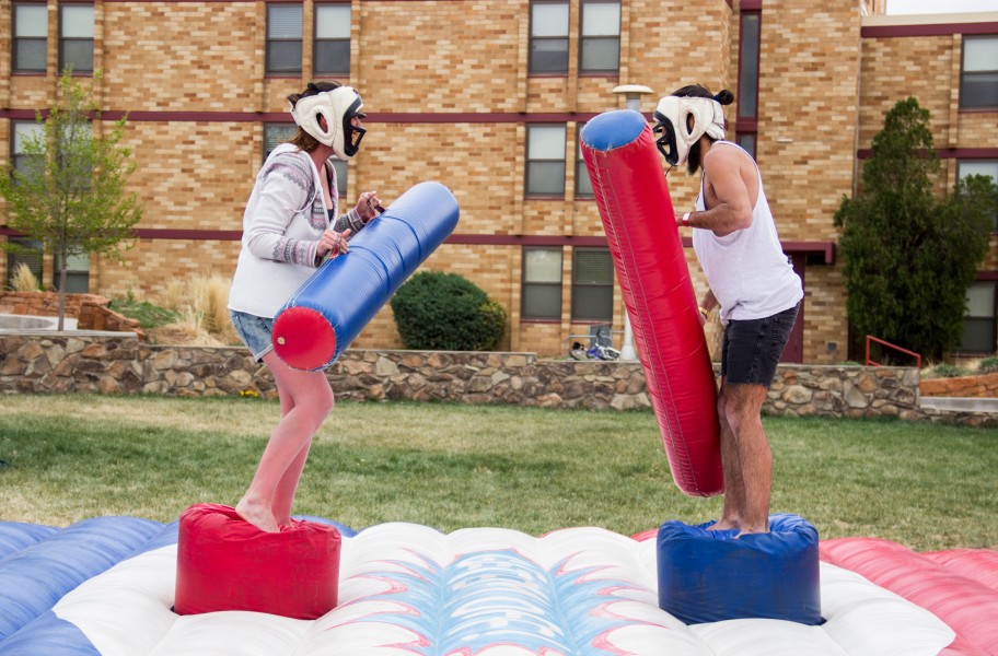 Students took part in Inflatable games. The last man standing was the winner.  
