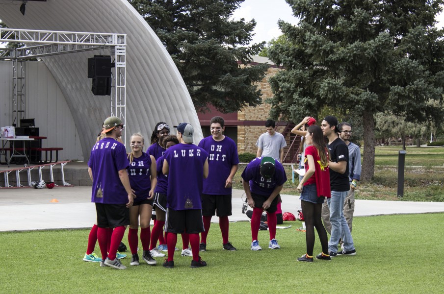 The teams had different self-made uniforms which resulted in a very colorful experience. Photo by Sandra Schoenenstein.