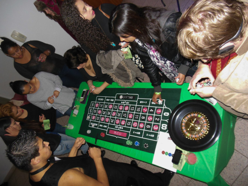 The roulette table heats up as the night goes on.