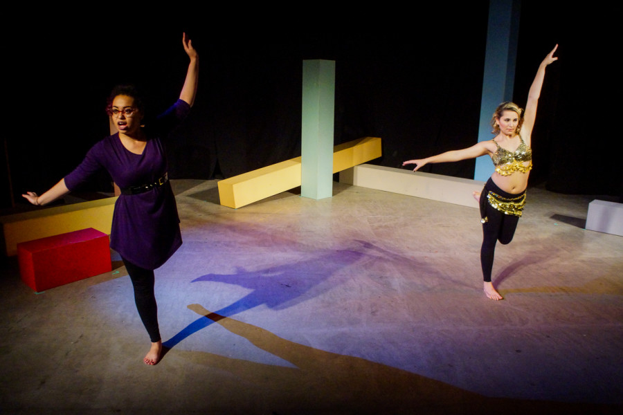 From left, Chantelle Mitchell and Bruna Bittencourt in  ‘For Colored Girls’ directed by Tikia Fame Hudson at Warehouse 21. Photo by Luke E. Montavon