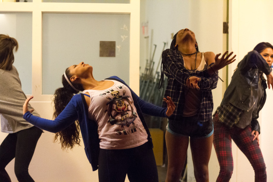SFUAD’s Dance Department practices their piece through a window of Tipton. Photo by Ash Haywood.