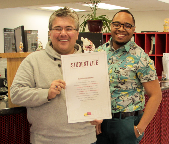 Student Life dynamic duo show off their mission statement. Photo by Cydnie Smith-McCarthy