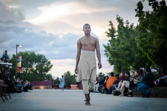 Darnell Thomas on the runway at the C.R.E.A.M fashion show.  Photo by Jessie Leigh
