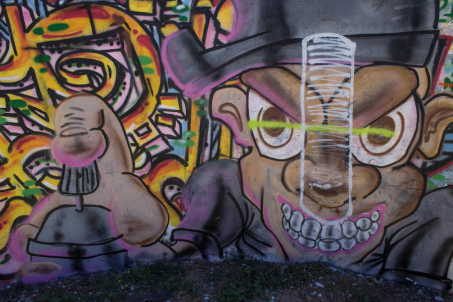 Free graffiti wall outside of King dormitory on campus. Photo by Kyleigh Carter.