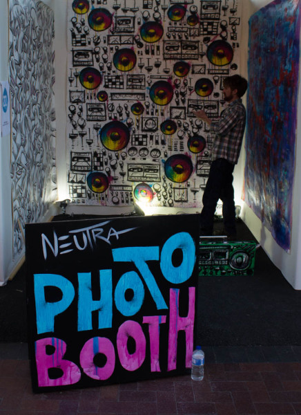 People take advantage of the free photo booth. Photo by Kyleigh Carter.
