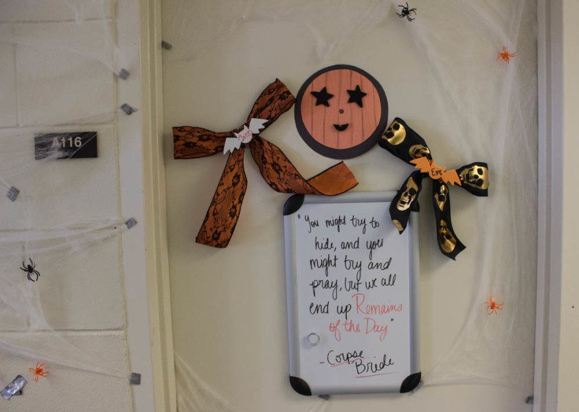 Students in St. Michael’s dormitory are ready for Halloween! Photo by Kyleigh Carter.