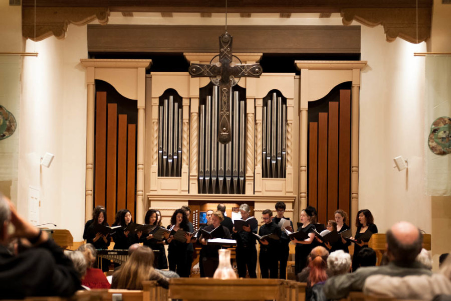 St. John’s College Small Chorus performing at the First Presbyterian Church. Photo by Forrest Soper.