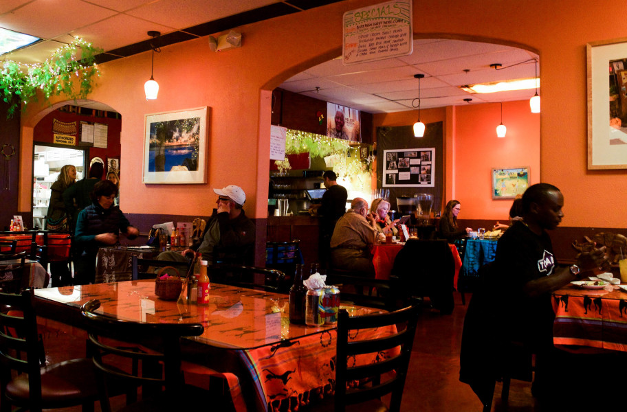 Enjoying the ambiance inside Jambo Cafe. Photo by Whitney Wernick