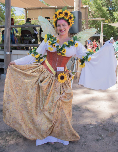 Paula Gonzalez dressed as a Sunflower at this year’s Santa Fe Renaissance Fair. Photo by Chris Dorantes