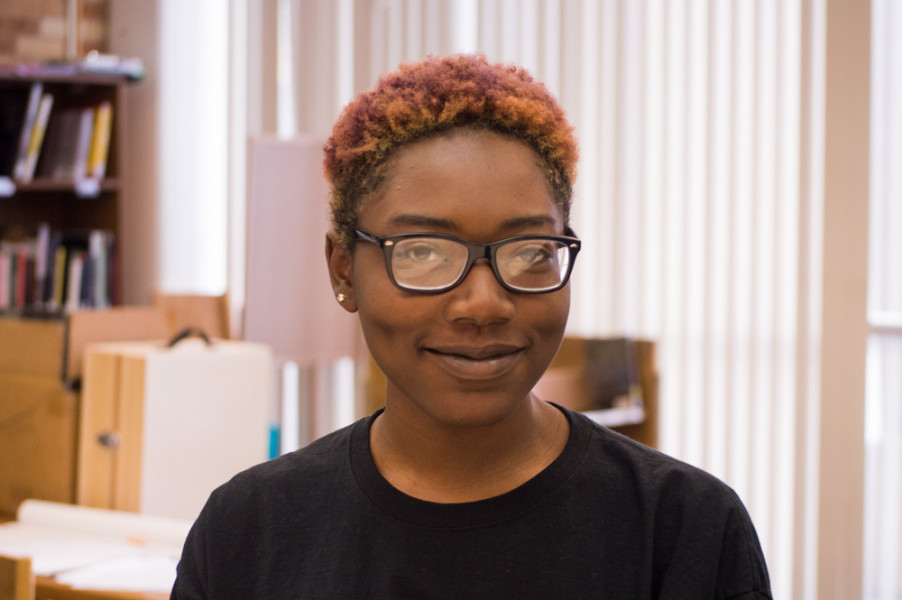 “Donald Trump is a successful businessman; however, his credentials are more or less irrelevant to the presidential office.” Elexsis Miller, sophomore studio arts major. Photo by Jennifer Rapinchuk.