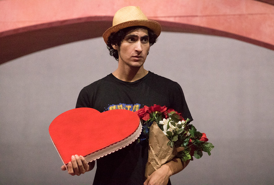 Niko’a Salas as Valentine in Shakespeare’s Twelfth Night. Photo by Chris Dorantes