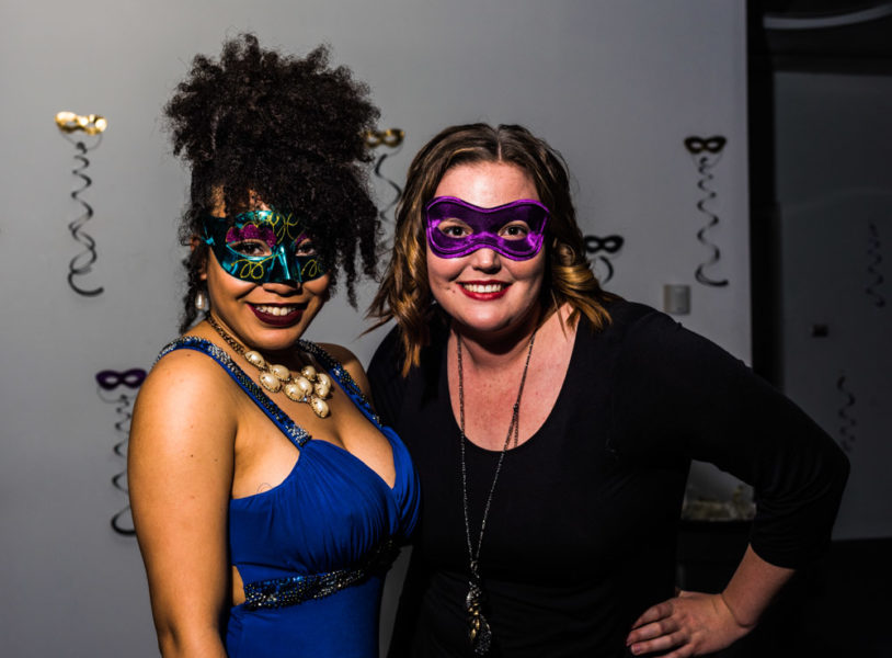 Analyss Robles and Jynger Woodward enjoyed dancing at the Masquerade Ball. Photo by Sasha Hill