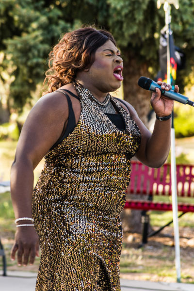 CoCo Caliente singing I Know Where I Have Been by Queen Latifah. Photo by Sasha Hill