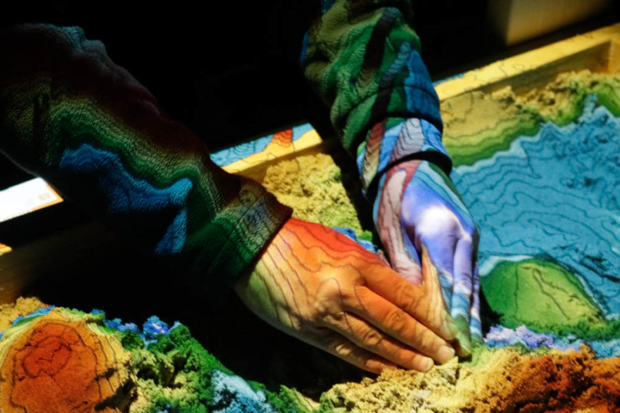 Close up of the interactive sandbox at this years Outdoor Vision Fest. Photo by Jesus Trujillo.