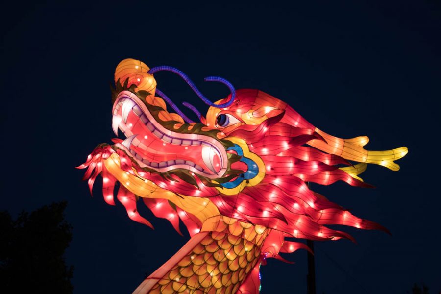 An enormous dragon greets you at Albuquerque’s Chinese Lantern Festival. Photo by Chris Dorantes
