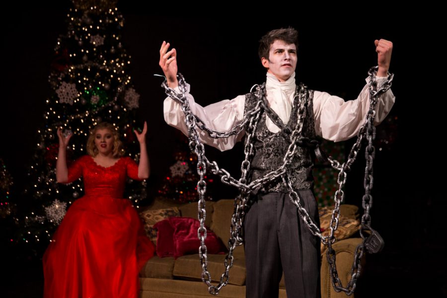 Liam O’ Brien character was covered in chains in the ‘The Semi-Amazing, Sort of Sensational, Almost Unbelievable Christmas Spectacular.’ Photo by Jason Stilgebouer